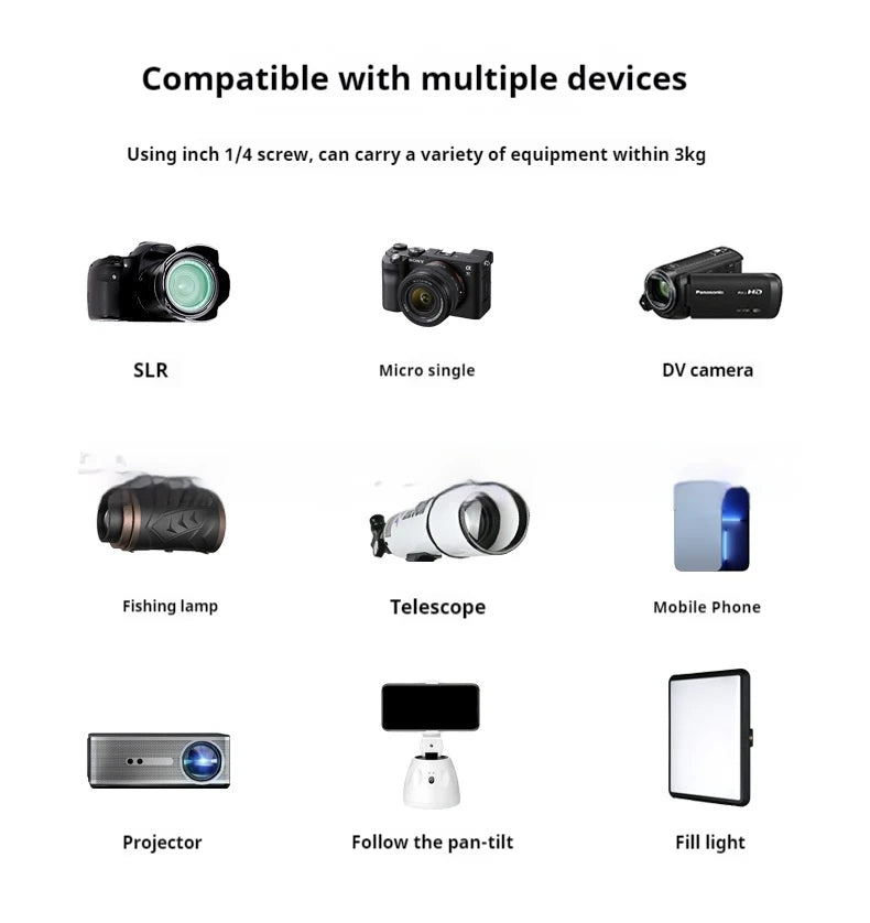 Walking Way F550T – Robustes Aluminium-Mini‑Stativ für Videokamera & Smartphone