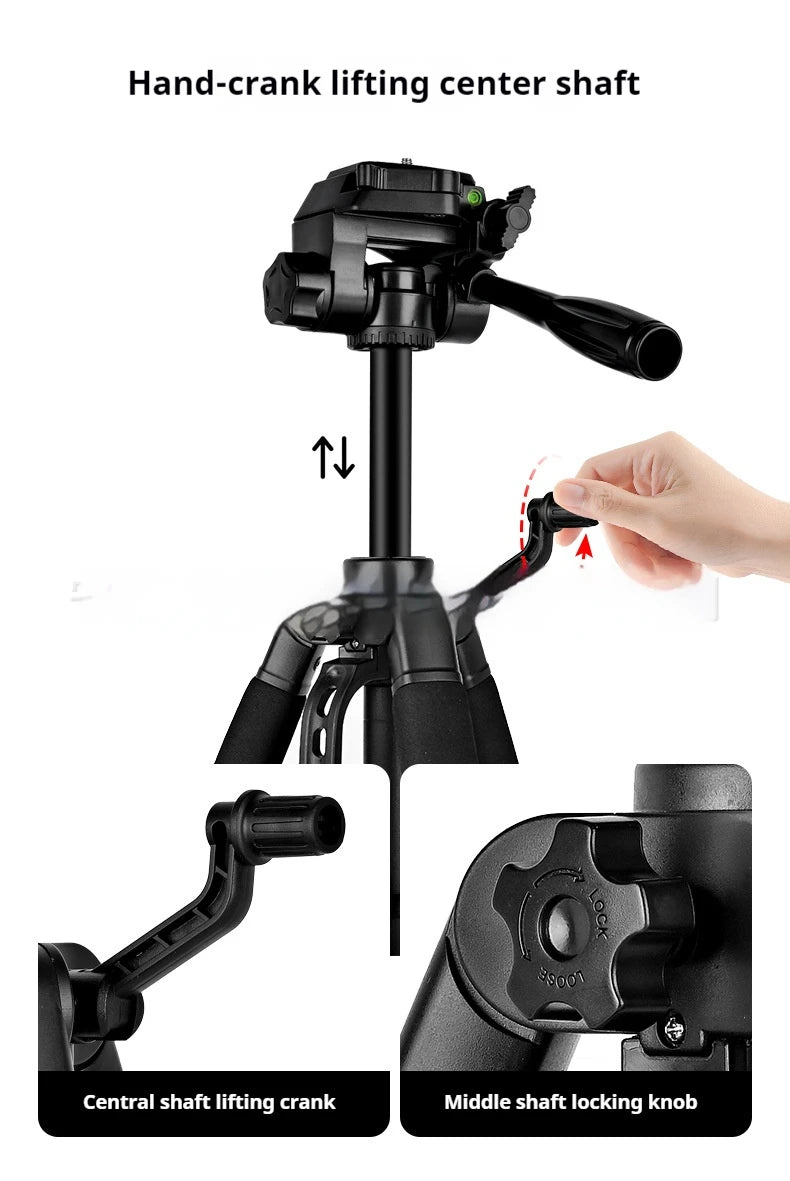 Walking Way F550T – Robustes Aluminium-Mini‑Stativ für Videokamera & Smartphone