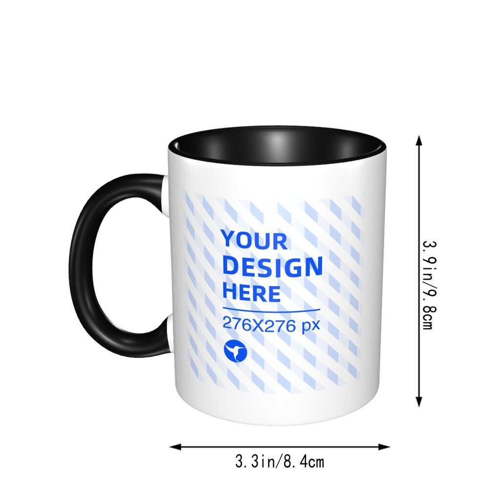 Keramiktasse mit Komfortgriff in Zweifarb-Design