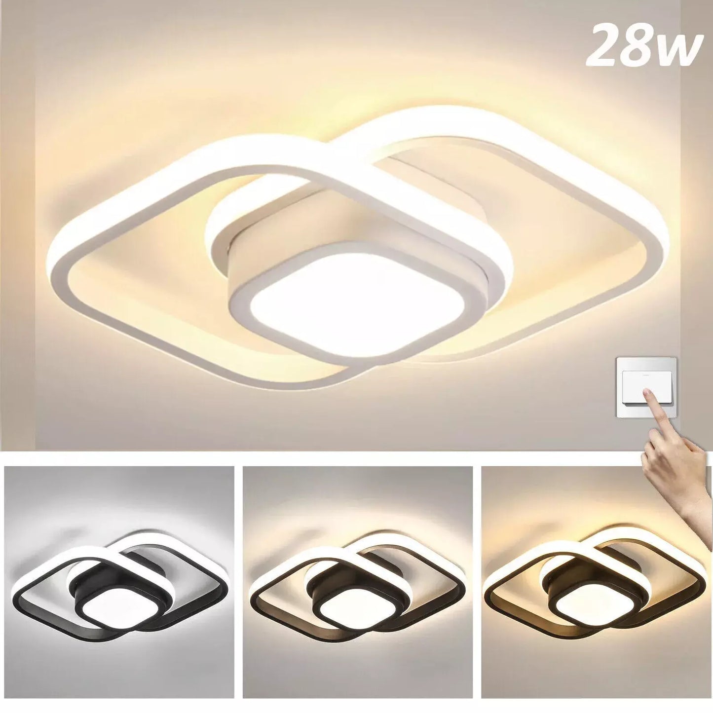 3  Farbige Decken  Lampe Dimmbar LED Deckenleuchte