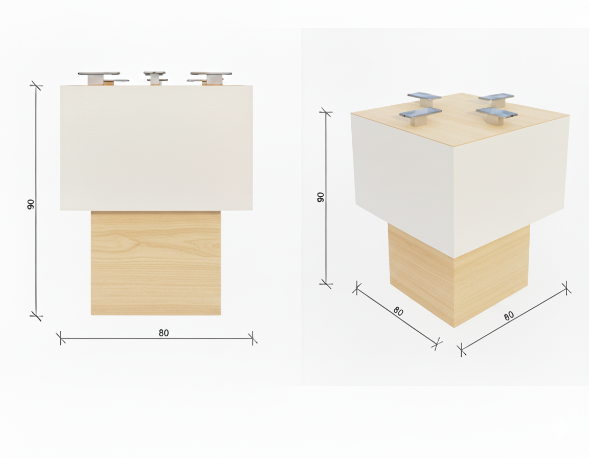 Moderner Präsentationstisch  80 x 80 x 90 Zentimeter