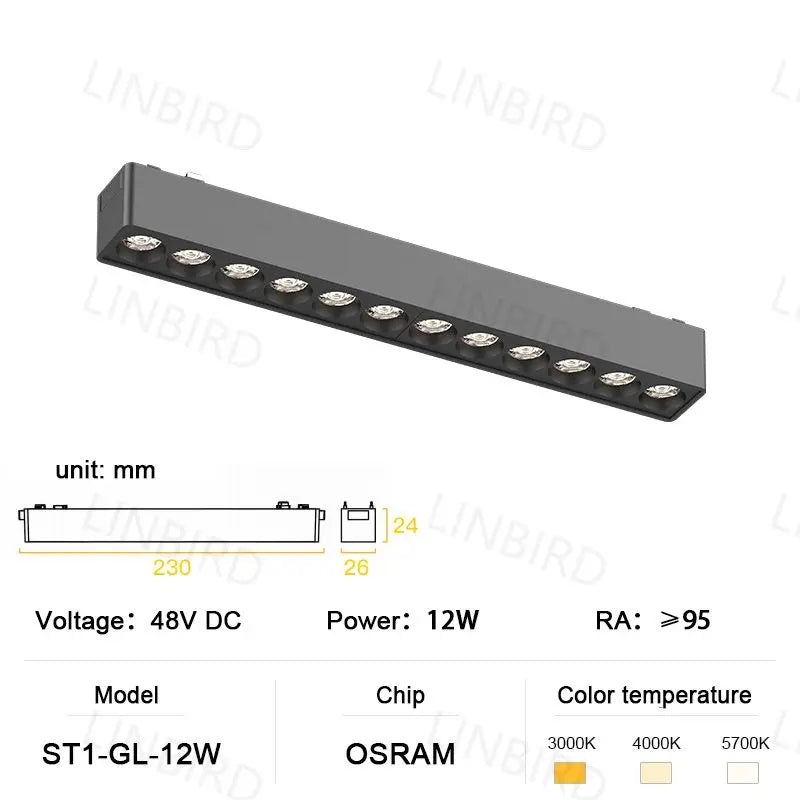 Ultradünne magnetische Aluminium-Schienenleuchte der ST1-Serie, 6 mm