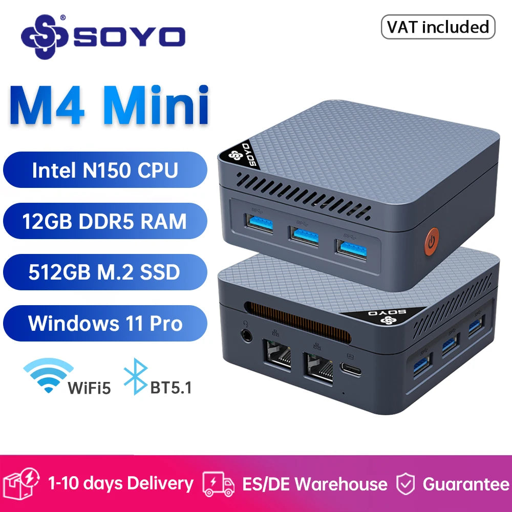 SOYO M4 Mini-PC – Kompakter Kraftzwerg mit Intel® Twin Lake N150 & Triple-Display-Support