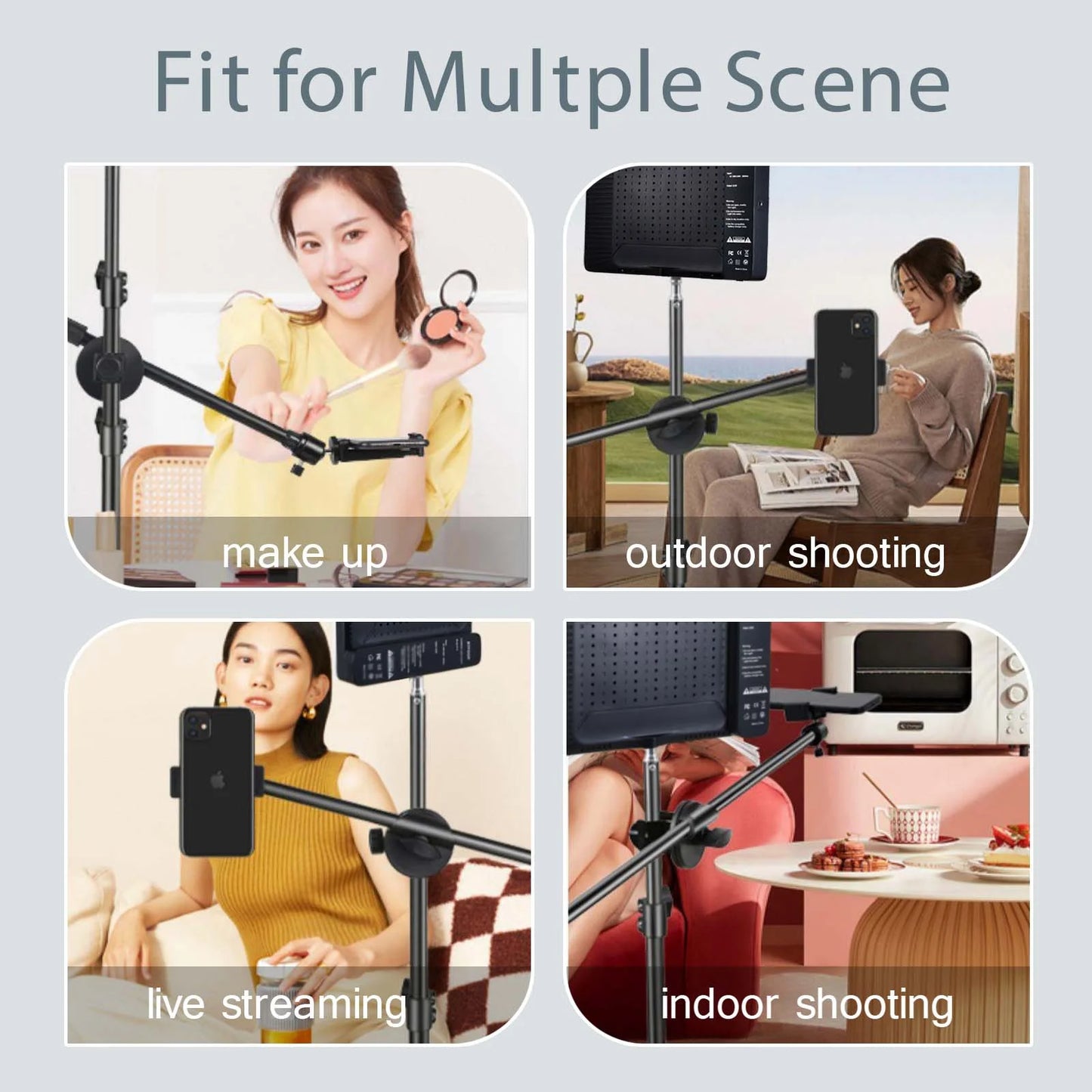 BTFOOR LED Foto‑Studio Lichtpanel 3300–5600 K (Bi‑Color, mit Stativ, EU‑Stecker)
