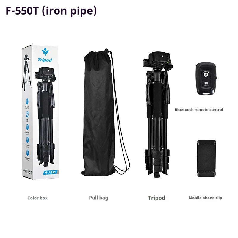 Walking Way F550T – Robustes Aluminium-Mini‑Stativ für Videokamera & Smartphone