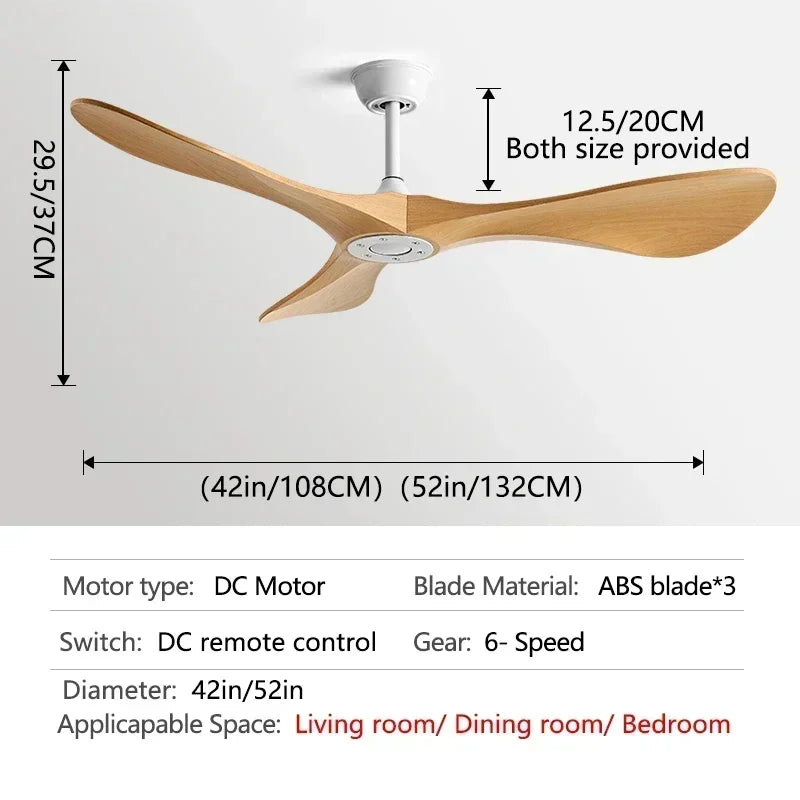 52 Zoll DC-Deckenventilator mit Fernbedienung & ABS-Flügeln