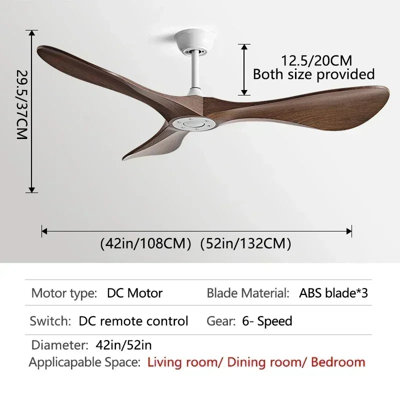 52 Zoll DC-Deckenventilator mit Fernbedienung & ABS-Flügeln