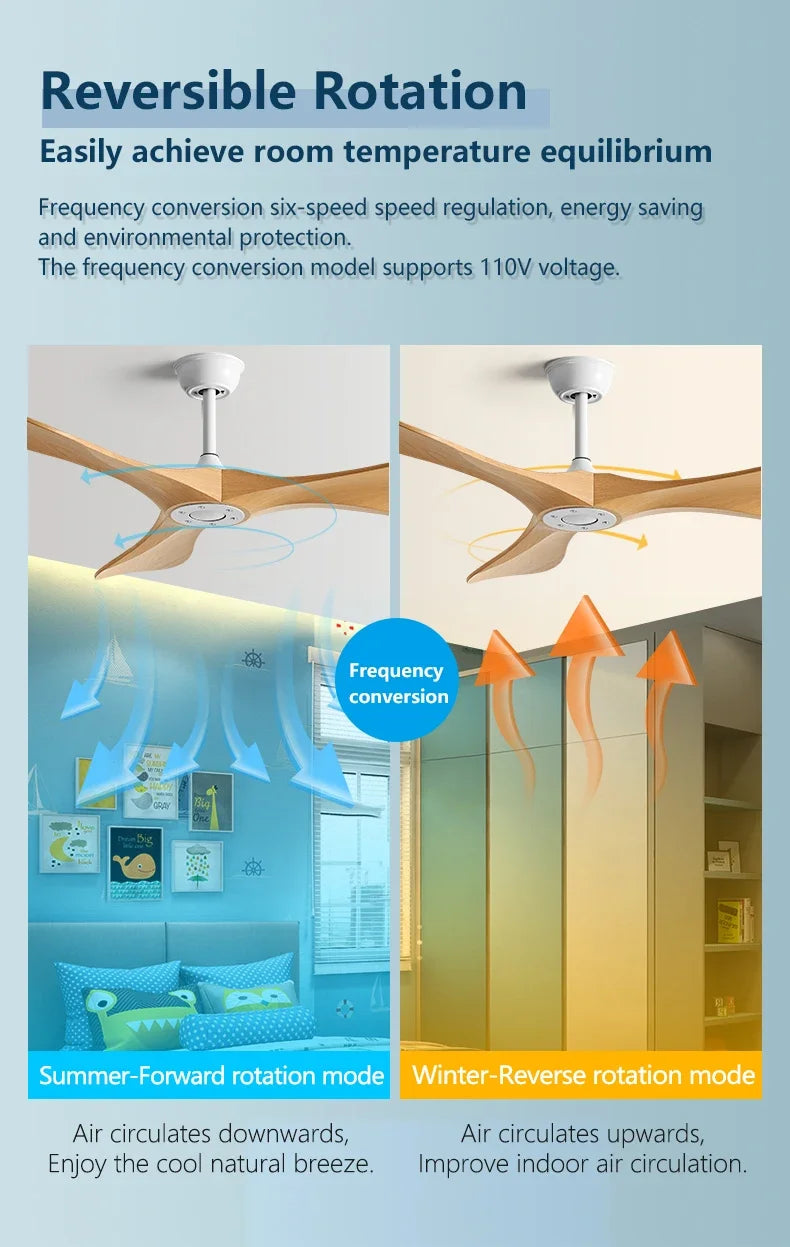 52 Zoll DC-Deckenventilator mit Fernbedienung & ABS-Flügeln