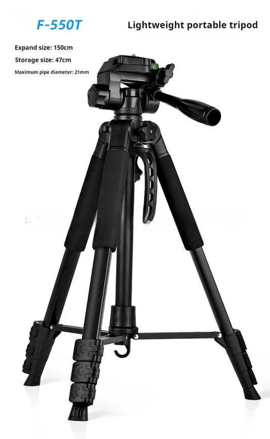 Walking Way F550T – Robustes Aluminium-Mini‑Stativ für Videokamera & Smartphone