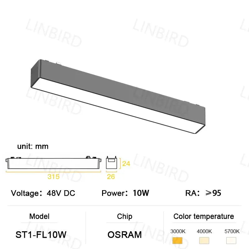 Ultradünne magnetische Aluminium-Schienenleuchte der ST1-Serie, 6 mm