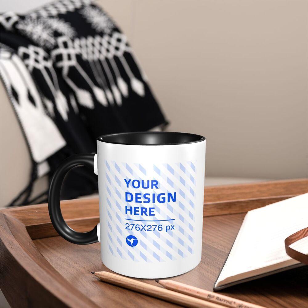 Keramiktasse mit Komfortgriff in Zweifarb-Design
