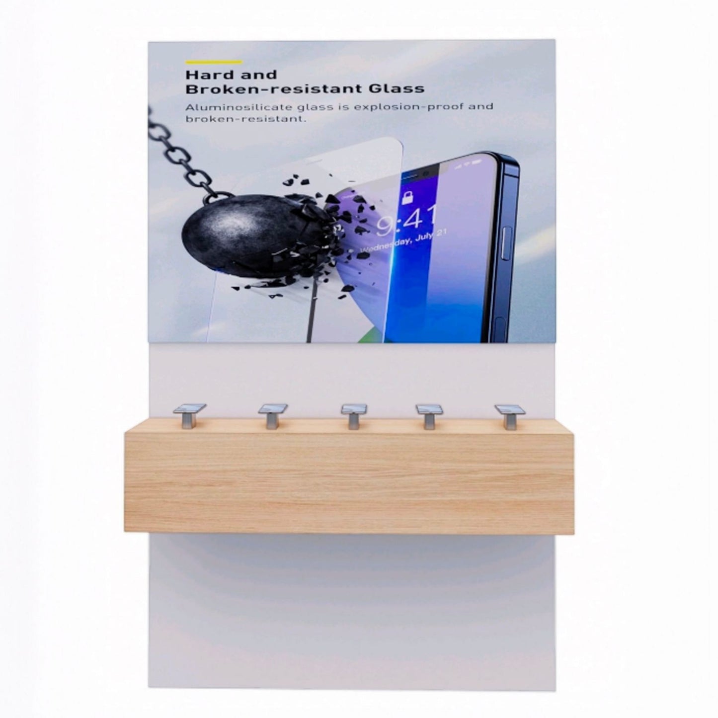 Handyaufsteller mit Wandmontage und Lightbox – 100x210 cm, individuell bedruckbar